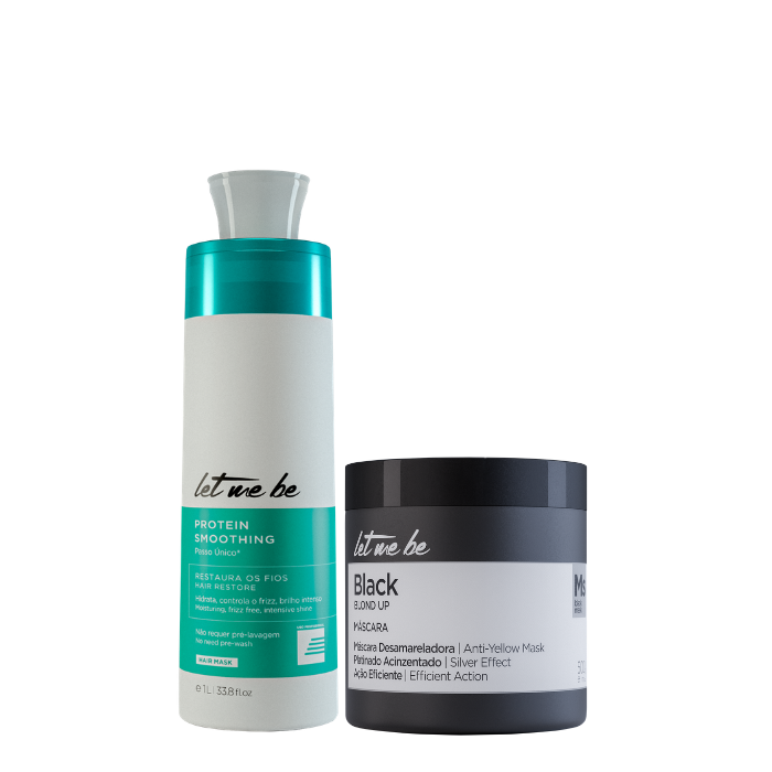 Alisado Protein Smoothing un solo paso | 1L + Mascarilla Matiz Negra - Efecto griss | 500g