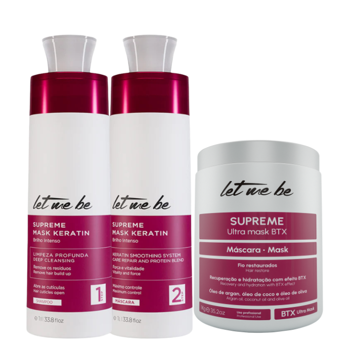 Kit Alisado Supreme Mask Keratin | 2x1L + BTX Supreme Ultra Mask | 1kg