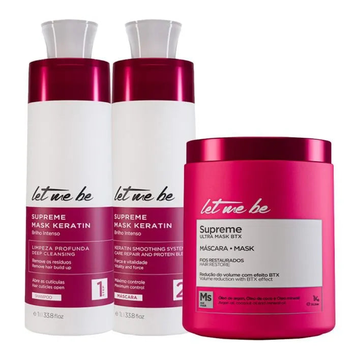 Kit Alisado Supreme Mask Keratin | 2x1L + BTX Supreme Ultra Mask | 1kg