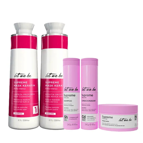 Kit Alisado Supreme Mask Keratin | 2x1L + Kit Mantenimiento Supreme | Post-progresivo
