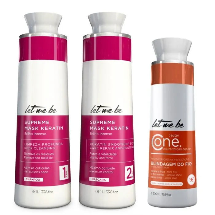 Kit Alisado Supreme Mask Keratin | 2x1L + Cauter One | 500ml