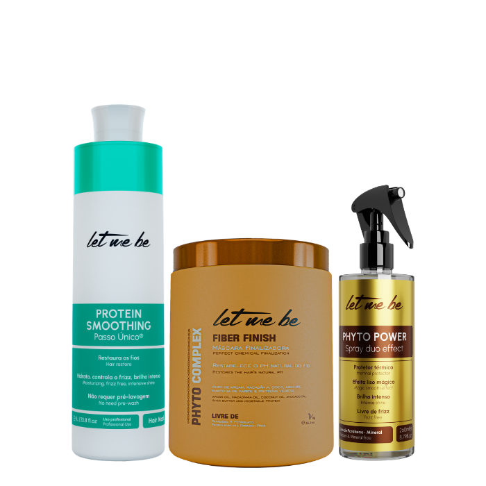 Alisado Protein Smoothing Paso Único | 1L + Mascarilla Finalizadora Phyto Complex Fiber Finish | 1kg + Spray Phyto Power | 260ml