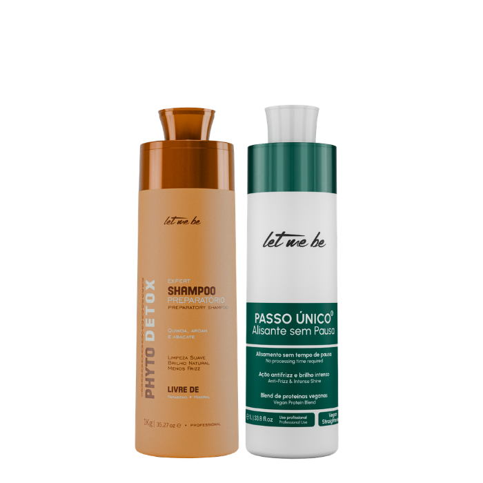 Champú Preparador Phyto Detox | 1L + Alisado Paso Único – Sin Tiempo de Espera (Vegano) | 1L