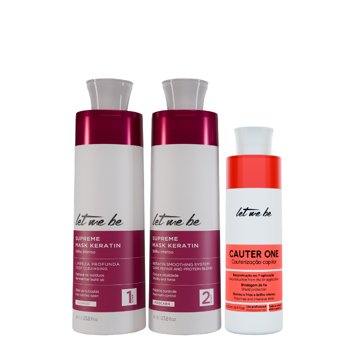 Kit Alisado Supreme Mask Keratin | 2x1L + Cauter One | 500ml