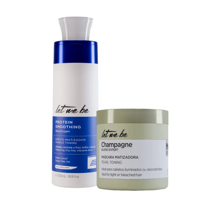 Alisamento Blond Expert Passo Único | 500ml + Máscara Champagne – Efeito Perolado | 500g