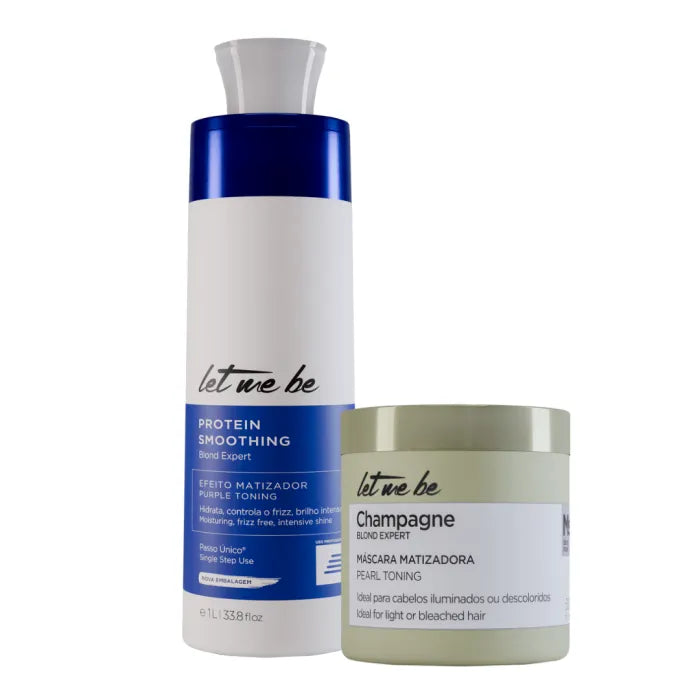 Alisamento Blond Expert Passo Único | 1L + Máscara Champagne – Efeito Perolado | 500g