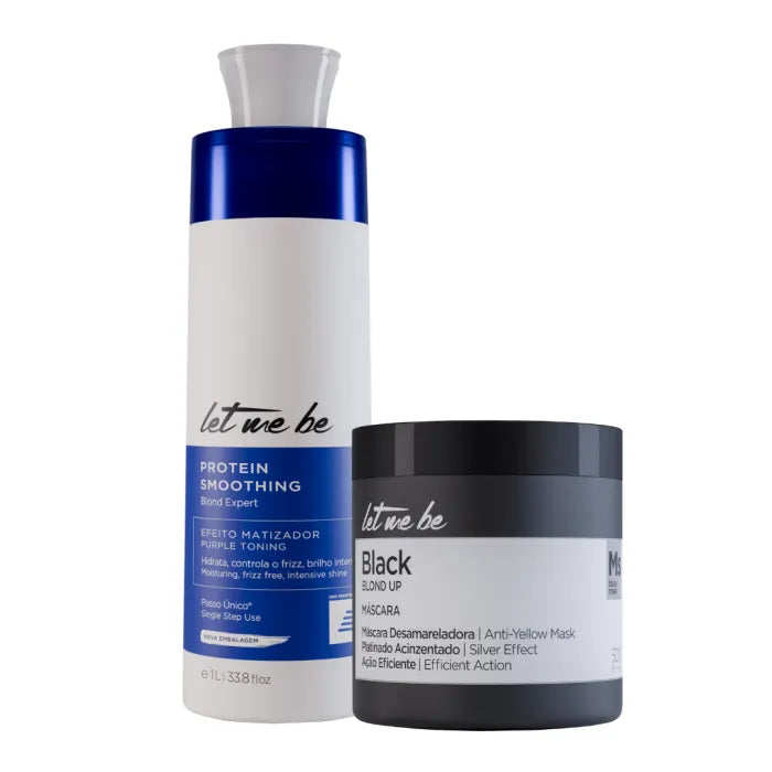 Alisamento Blond Expert Passo Único | 1L + Máscara Black – Efeito Acinzentado | 500g