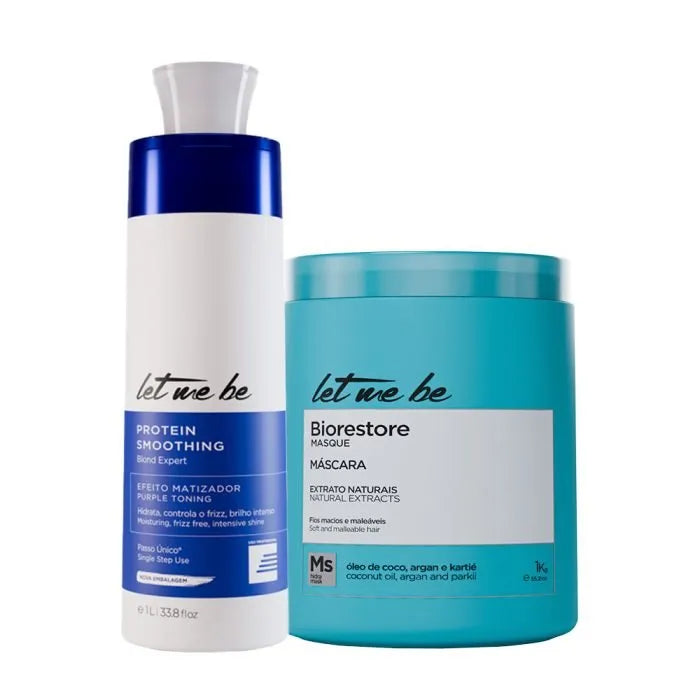 Alisamento Blond Expert Passo Único | 1L + Máscara Biorestore Ultra Hidratante | 1Kg