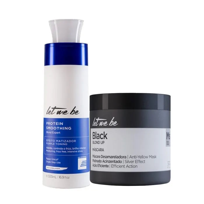 Alisamento Blond Expert Passo Único | 500ml + Máscara Black – Efeito Acinzentado | 500g