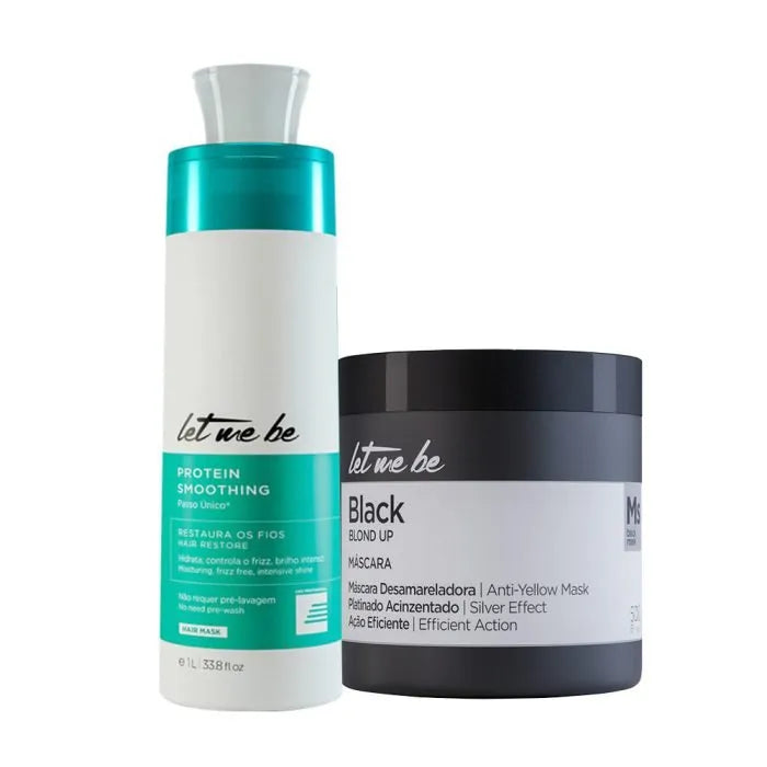 Alisamento Protein Smoothing Passo Único | 1L + Máscara Black – Efeito Acinzentado | 500g