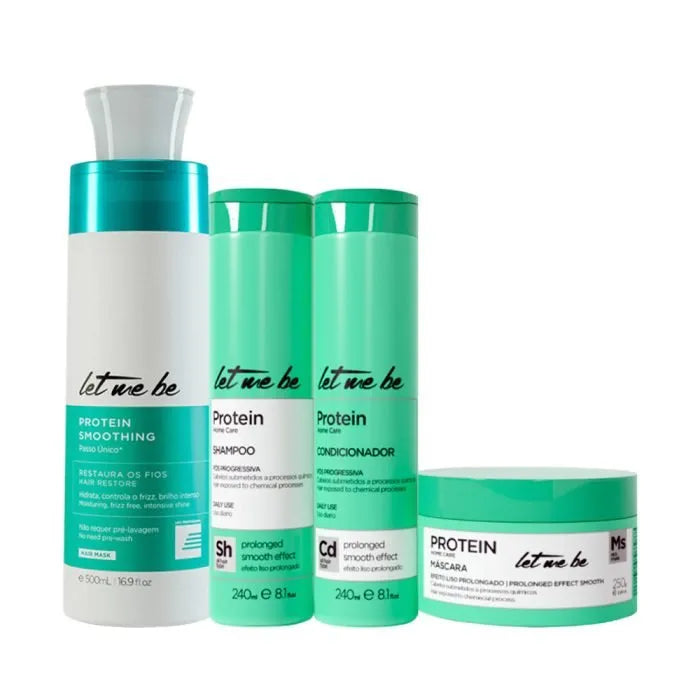 Alisamento Protein Smoothing Passo Único | 500ml + Kit Protein Home Care – Liso Prolongado | Pós-Progressiva