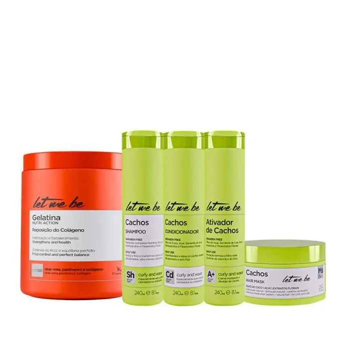 Mascarilla de Gelatina – Hidratación y Reposición de Colágeno | Kit de 1 kg + Rizos (4 productos)