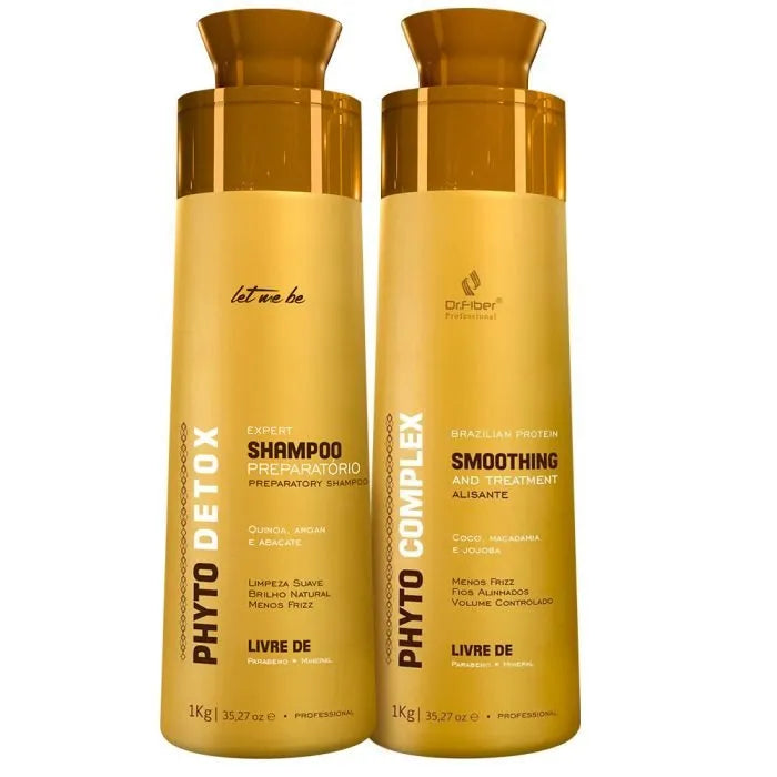 Shampoo Preparatório Phyto Detox | 1L + Alisante Phyto Complex | 1L