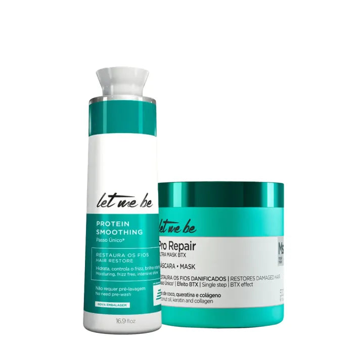 Alisamento Protein Smoothing Passo Único | 500ml + Btx Pro Repair Ultra Mask | 500g